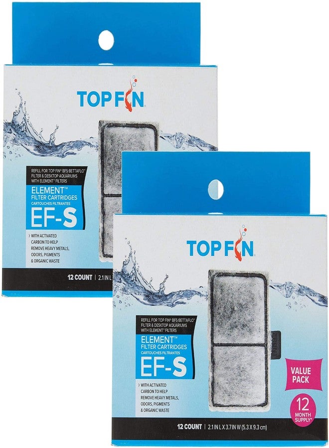 عبوة قيمة من خراطيش فلتر العناصر Top Fin EF-S تكفي لمدة 12 شهرًا 2.1 بوصة × 3.7 بوصة (عبوتان)